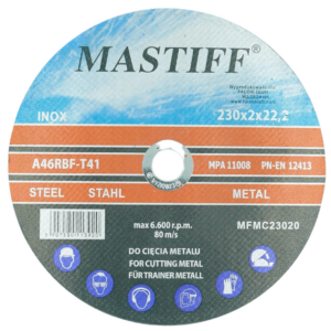 Диск відрізний по металу INOX Mastiff Platinum 230×2.0 мм (50шт))